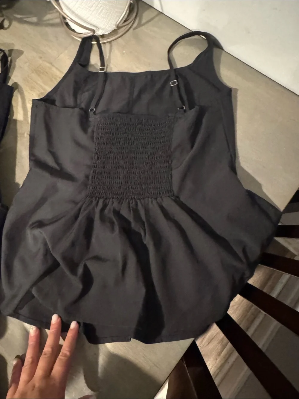 Closet women size M-L Black One-Piece Swimsuit with Peplum